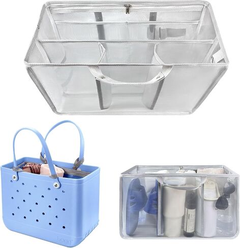 XYFuuee Beach Bag Organizer Inserts for X Large Bogg Bag Accessories, Original XL Lightweight Mesh Insert Divider Pouch, Organizing Rubber Tote Bags, Save Storage Space (Gray) in Saudi Arabia