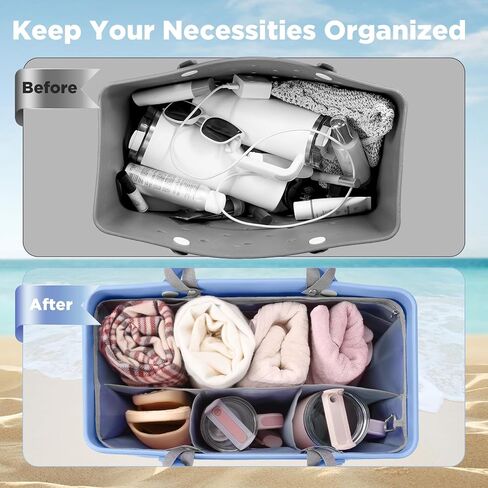 OUTXE Beach Bag Organizer Compatible with X Large Bogg Bag Accessories Inserts, Lightweight Mesh Insert Divider Pouch for Original XL Bogg Bags, Beach Tote Bags Insert for Organizing in Saudi Arabia
