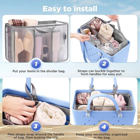 OUTXE Beach Bag Organizer Compatible with X Large Bogg Bag Accessories Inserts, Lightweight Mesh Insert Divider Pouch for Original XL Bogg Bags, Beach Tote Bags Insert for Organizing in Saudi Arabia