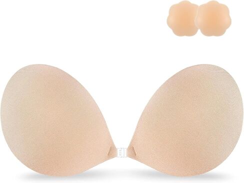 Niidor Adhesive Strapless Bra for Women Sticky Invisible Push up Silicone Bra for Backless Dress 2025 Upgraded Clasp Bras in Kuwait