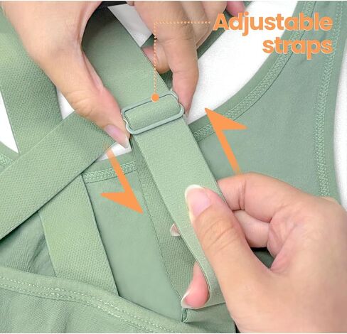 FITTIN Padded Sports Bras for Women: Support Strappy Adjustable Straps Cross Back Sport Bra Pack for Workout Yoga Running Gym in Saudi Arabia