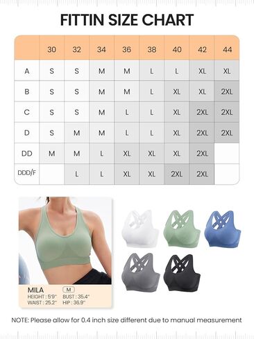 FITTIN Padded Sports Bras for Women: Support Strappy Adjustable Straps Cross Back Sport Bra Pack for Workout Yoga Running Gym in Saudi Arabia