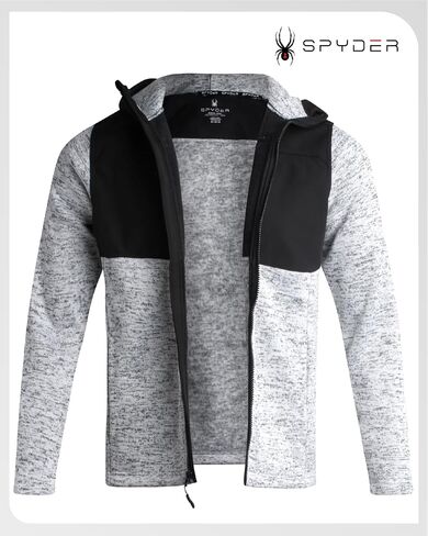 Spyder Men's Sweater Fleece Jacket - Lightweight Insulated Performance Full Zip Hooded Outdoor Jacket for Men (Sizes: S-XXL) in Saudi Arabia