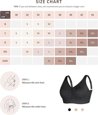 FeelinGirl Zip Front Closure Bras for Women No Underwire Compression Post Surgery Bra with Wide Adjustable Straps in Kuwait
