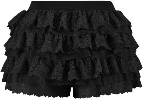 Women Y2K Lace Multi-Layered Bloomers, Lolita Ruffle Shorts, Sexy Short Pumpkin Pants, Elastic Waist Sweet Pettipants in Saudi Arabia