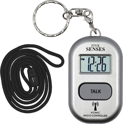 FIVE SENSES Atomic Talking Key Chain for Women Men Elderly Visually Impaired Cute Smart Keychain Multiple Alarm Clock Watch 1281S in Kuwait