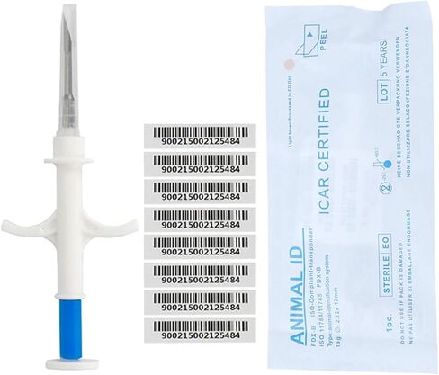 Pet Microchip Dog Microchip 134.2KHz FDX-B ISO11784/11785 Universal Standard 1.4x8mm RFID Scanner animal chip inchip microgrolghip for cat pig (1 pc 1.4x8mm) in Kuwait