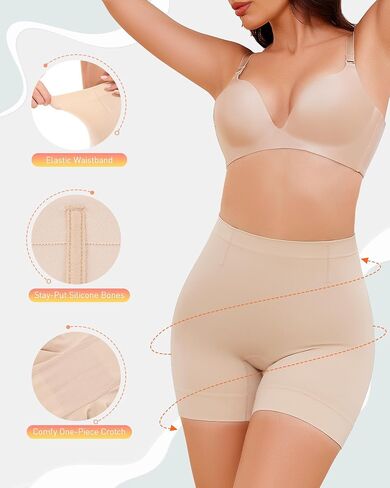 BESTENA Shapewear Shorts, Mid-Waist Body Shaper Short, Womens Shapewear Tummy Control, Seamless Shapewear for Under Dresses in Kuwait