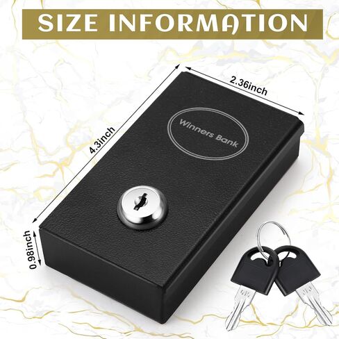 1 Pack Metal Box for Gamblers Pocket Sized Winner Bank Gambling Casino Cash Box with 2 Keys Portable Casino Money Safe strongbox for Cash Saving Go Home Money Gambling Gifts(Gray) in Kuwait
