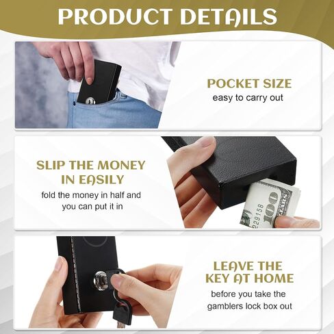 1 Pack Metal Box for Gamblers Pocket Sized Winner Bank Gambling Casino Cash Box with 2 Keys Portable Casino Money Safe strongbox for Cash Saving Go Home Money Gambling Gifts(Gray) in Kuwait