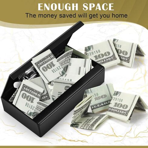1 Pack Metal Box for Gamblers Pocket Sized Winner Bank Gambling Casino Cash Box with 2 Keys Portable Casino Money Safe strongbox for Cash Saving Go Home Money Gambling Gifts(Gray) in Kuwait