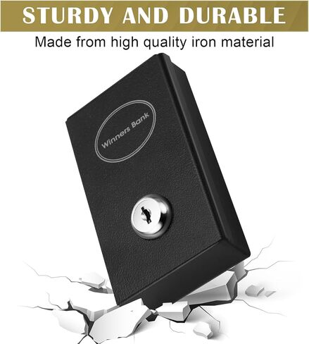 1 Pack Metal Box for Gamblers Pocket Sized Winner Bank Gambling Casino Cash Box with 2 Keys Portable Casino Money Safe strongbox for Cash Saving Go Home Money Gambling Gifts(Gray) in Kuwait