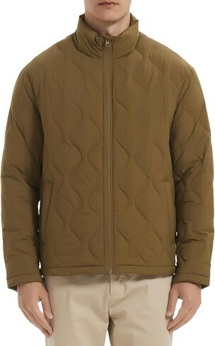 Orolay Men's Lightweight Quilted Bomber Jackets Full Zip Winter Down Coat Water Repellent Casual Outerwear in Kuwait