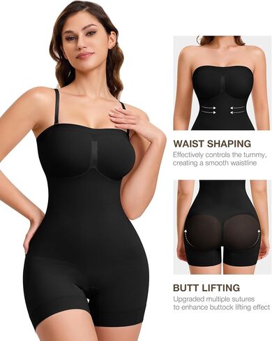 CtriLady Strapless Shapewear Bodysuit for Women Tummy Control Shapewear Seamless Full Body Shaper with Removable Straps in Saudi Arabia