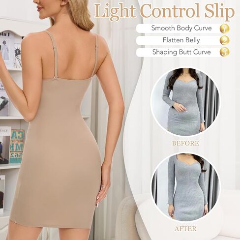 MISS MOLY Shapewear Dress Slip for Women Full Slip Tummy Control Body Shaper Seamless Cami Dress with Adjustable Strap in Saudi Arabia