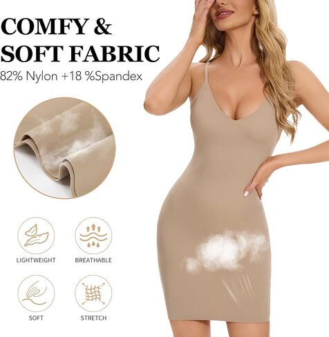 MISS MOLY Shapewear Dress Slip for Women Full Slip Tummy Control Body Shaper Seamless Cami Dress with Adjustable Strap in Saudi Arabia