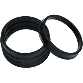 Wheel Black Poly Carbon Plastic Hub Rings, Hub Centric Rings (Pack of 4) - 54.1mm ID to 57.1mm OD