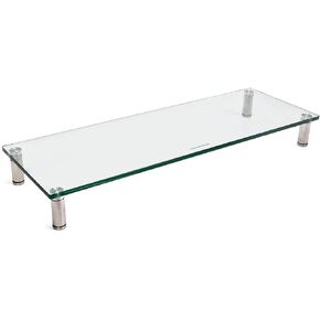 Monoprice 116356 Multimedia Riser Desktop Monitor Stand - Clear Glass, Large 30.8 x 11 Inches - Workstream Collection, 30.8" x 11.0"