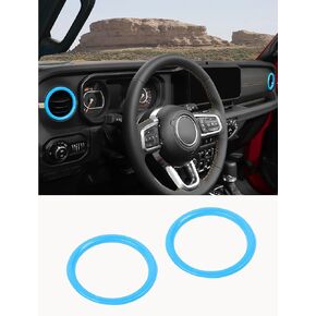 أغطية فتحات تهوية الهواء Savadicar HVAC لعام 2024+ Jeep Wrangler (JL) وGladiator (JT) - قم بترقية نمط رحلتك مع قطعتين من زخارف فتحة التهوية بلوحة القيادة من سبائك الألومنيوم، وإكسسوارات داخلية ممتازة، ذهبي