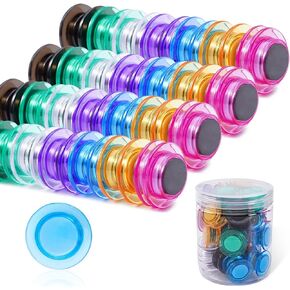 DAYGOS Strong Fridge Magnets for Whiteboard - 56Pcs Small Refrigerator Magnets, Cute Round Locker Magnet for Home School Office(7 Colors)