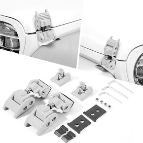 STANVEE Hood Latch Aluminum Hood Latch Compatible with Jeep Wrangler JK/JKU 2007-2017, JL/JLU 2018-2022 and Jeep Gladiator 2020-2022 (Silver)