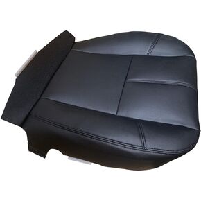 Leather Driver Bottom Side Seat Cover for Chevy Avalanche Silverado Suburban Tahoe GMC Sierra Yukon 2007 2008 2009 2010 2011 2012 2013 2014 (Black)