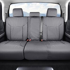 Tacoma Seat Covers Full Set Custom Fit for 2016-2023 Tacoma Double/Crew Cab SR SR5 TRD Sport TRD Off-Road TRD Pro Limited,Canvas Truck Carseat Seat Protectors(Full Set, Black)