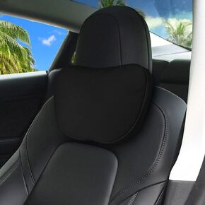 1 Pack Car Headrest Neck Pillow Fits for Tesla Model 3 Model Y Model S Model X Accessories,Car Seat Pillow Head Neck Rest Cushion(Black)