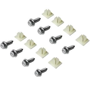 Black Oxide Stainless Steel License Plate Screws w/Nylon Inserts for Securing Front & Rear License Plates, Frames & Covers – License Plate Fasteners Fit Most Domestic Vehicles (Set of 4)