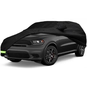 Waterproof Car Covers for 2011-2021 Jeep Grand Cherokee Car Covers 190T Covers Customer Fit 100% Waterproof Windproof Strap & Double Door Zipper Up to 193" L (Black-for Jeep Grand Cherokee)