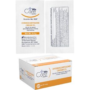 Dynarex Hydrocortisone Cream - Topical Anti-Itch Hydrocortisone Ointment For Temporary Relief Of Minor Skin Itching, Rash, Irritation - Portable, 1 Box, 144 - .9g Packets