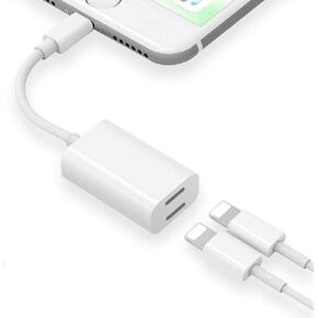 esbeecables [محول ومقسم iPhone معتمد من MFi، 2 في 1 سماعة رأس Lightning مزدوجة جاك Aux محول صوت وشحن دونجل لهاتف iPhone 14 13 12 11 XS XR، يدعم الاتصال + الشحن + المزامنة + التحكم بالموسيقى in Kuwait