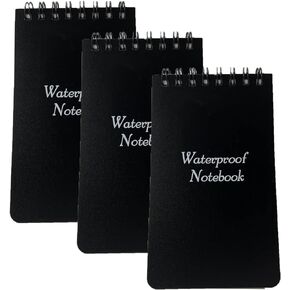 3pcs Waterproof Notebook, 3 x 5" Police Notepad, Write in the Rain Pocket Notebook, All-Weather Memo Paper Notepad with Cover.