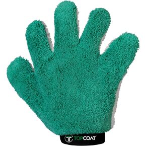 TopCoat LuvGluv Hand MycroMitt - قفاز يد من الألياف الدقيقة عالي الوبر قابل للغسل وغير قابل للخدش لتنظيف الغبار وتلميع وتجفيف السيارات والدراجات والمزيد - قفاز غبار فاخر من الألياف الدقيقة