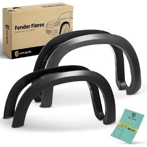 YHTAUTO OE Factory Style Fender Flares w/Hardware Kit Replacement for Chevrolet Silverado 1500 2019-2023, Shiny Black Wheel Flare Cover Protector, Set of 4, Front & Rear
