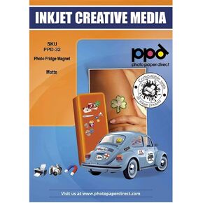 PPD Printable Inkjet Magnetic Sheets Matte Finish Premium 11mil Thick Photo Paper Quality, Instant Dry and Water-Resistant 8.5x11 x 5 Sheets (PPD-32-5)