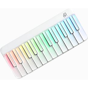 لوحة مفاتيح بيانو ذكية من PopuPiano مع مكبر صوت، ومفاتيح إضاءة قوس قزح، ودروس للمبتدئين، و256 نغمة، وأكثر من 100 وتر، ووحدة تحكم MIDI، ومقبس دواسة مستدامة، ومدخل صوت بيانو للوحة المفاتيح الكهربائية