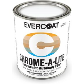 Evercoat Chrome-A-Lite Body Filler for Aluminum, Fiberglass, Galvanized Steel, and More - 0.8 US Gallon, 3L