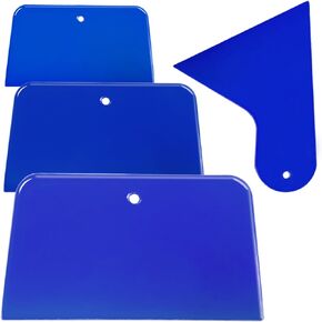 4 Pack Body Filler Spreaders, 3, 4, 5, 6 Inch Reusable Automotive Body Fillers Hard Plastic Auto Spreaders for Applying Fillers, Putties, Glazes, Caulking Agents Car Body Maintenance and Paint, Orange