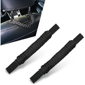 Pack-2 مقابض مسند رأس السيارة، مجموعة مقابض مقابض المقعد الخلفي الأمامي للسيارة، مقابض مقعد السيارة العالمية، مقابض باراكورد، لشاحنة الدفع الرباعي (أسود)