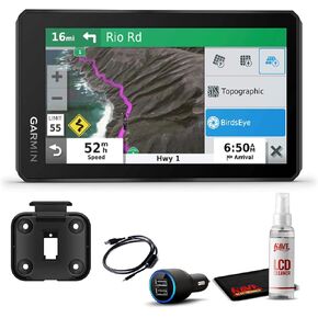 Garmin Zumo XT, All-Terrain Motorcycle GPS Navigation Device, 5.5-inch Ultrabright and Rain-Resistant Display with 6Ave Travel Bundle & Cleaning Kit