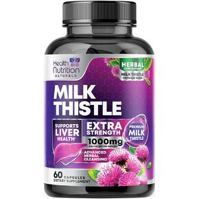 Milk Thistle Extract with Dandelion Extract 1000mg - Herbal Liver Supplement - Nature's Milk Thistle Liver Cleanse Detox & Repair Formula with Silymarin Marianum, Supports Liver Health - 60 Capsules