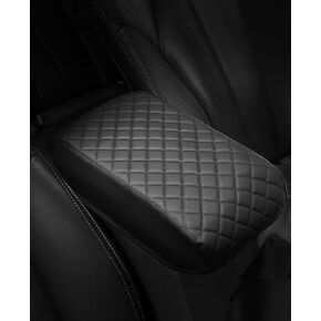 ISSYAUTO Center Console Cover Customized Armrest Cover Compatible with 2010-2023 4Runner, Soft Cozy Leather Arm Rest Covering for Car, Well-Make Durable Console Cushion Pad, Easy to Install, Black