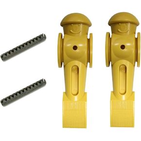 2 Yellow Foosball Men Counter Balanced Pin