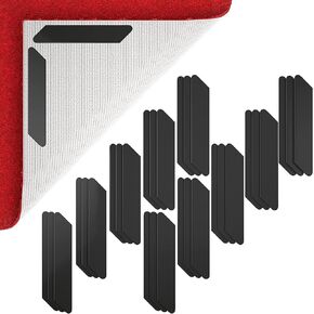 Non-Slip Rug Grippers 32-pack Carpet Grip Area Anti Curling Pads Keep Rug in Place & Corners Flat, for All Types of Hardwood and Tile Floors, Reusable and Washable Grippers for Area Rugs