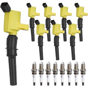 Ignition Coil Pack Spark Plugs Compatible with Ford 4.6L 5.4L V8 Crown Victoria Expedition F-150 F-250 Mustang Lincoln Mercury Explorer Excursion E-150 E-250 1997 1998 1999 2000 2001 2002 2003, DG508