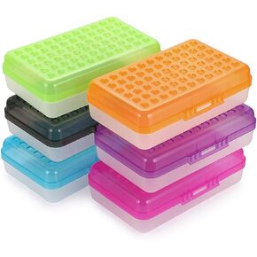 BTSKY 6 Pack Multipurpose Utility Box- Large Capacity Pencil Box with Lid Snap Closure Pencil Holder for Organize and Carry Pencils Watercolor Pens Stationery Office Supplies Organizer Colorful