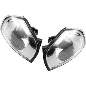 X AUTOHAUX Pair Clear Turn Signal Light Lamp Front Left Right Side Corner Signal Light for Volvo S80 1999-2006