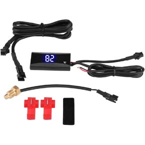 Tbest Coolant Temperature Gauge,Motorcycle Digital Thermometer Instrument Water Temperature Meter Gauge Blue Light
