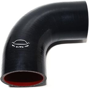 4-Ply Reinforced ID 90 Degree 1" ID Elbow Silicone Hose Coupler for Turbo/Intercooler/Piping (1'' BLACK)